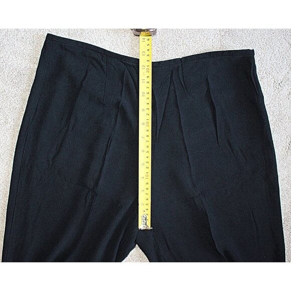 Eileen Fisher - Silk Georgette Crepe Side Zip Pants, Black, Medium - Picture 5 of 8